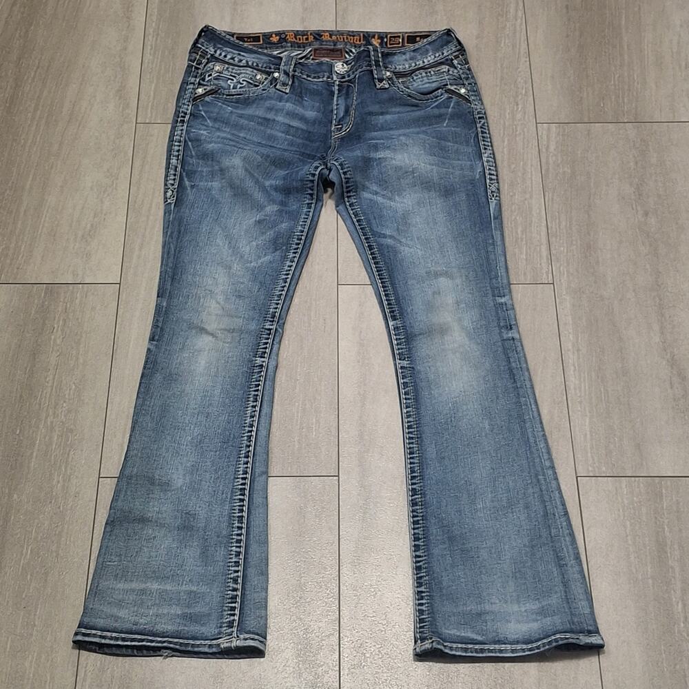 Rock Revival Tai Boot Jeans Women's Size 29 Blue Low Rise Bootcut